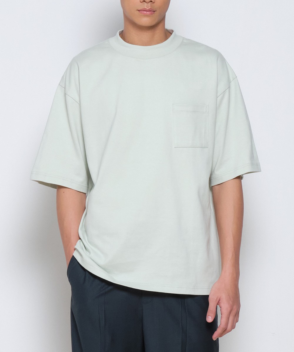 中高領短袖重磅TEE