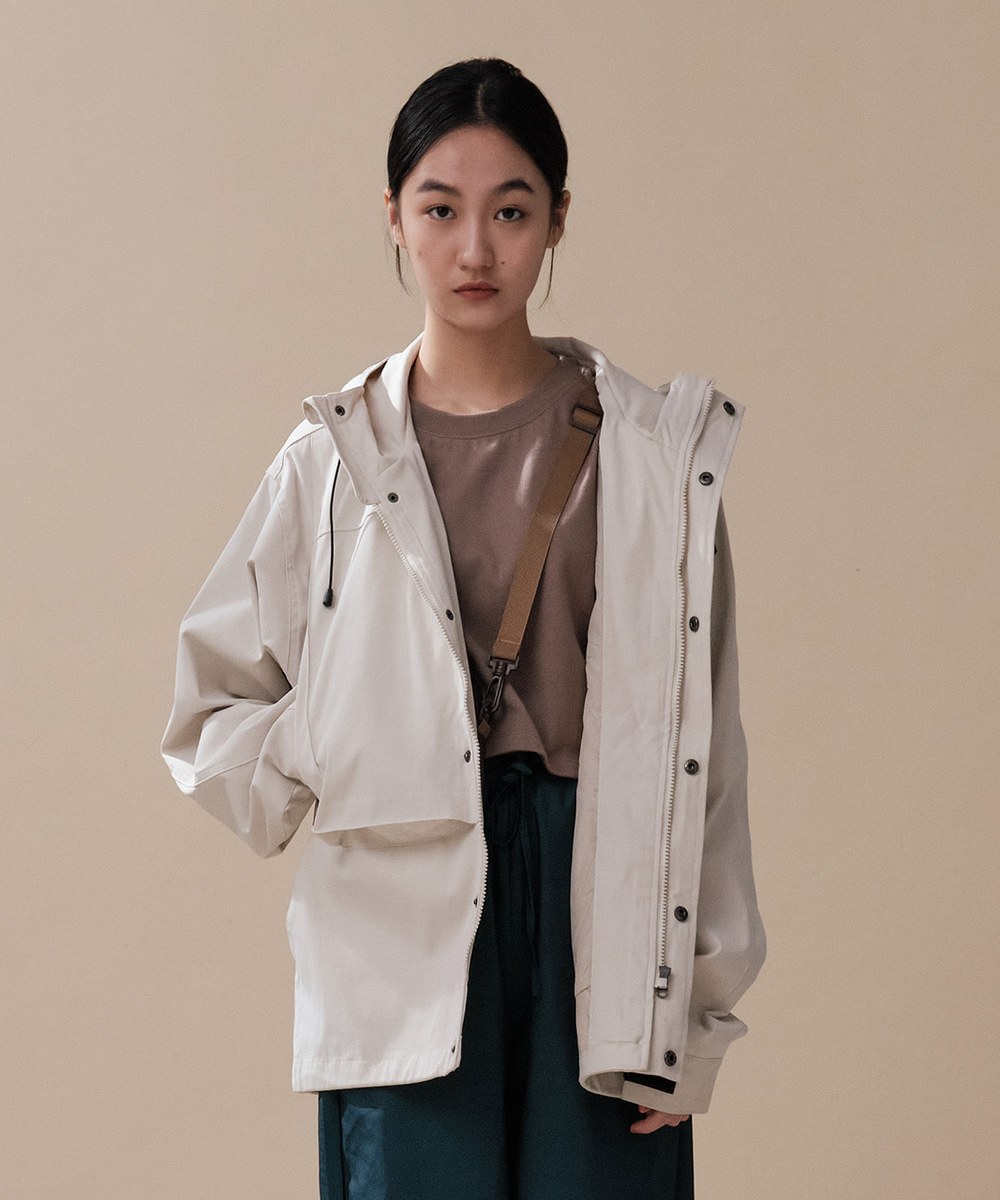 防潑水五口袋連帽外套