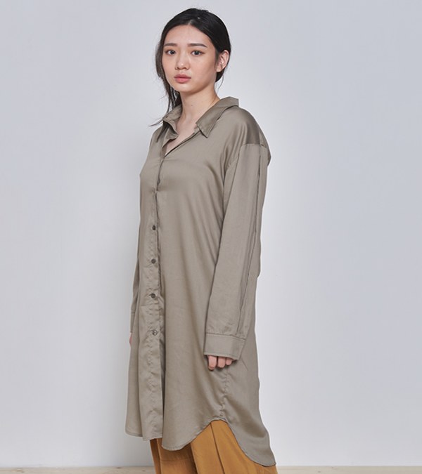 女款天絲棉長版襯衫