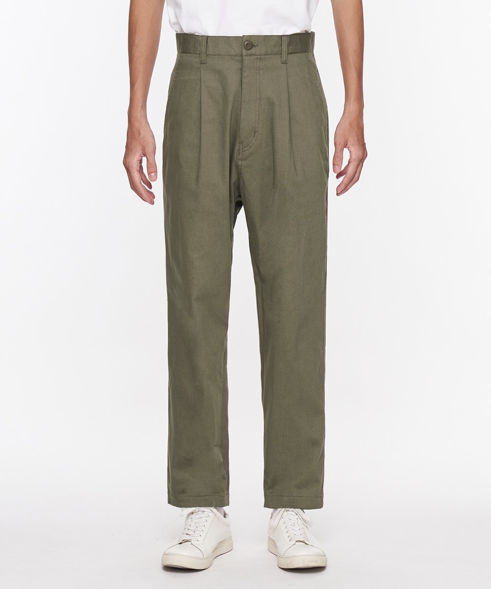 好著-彈性棉質打褶錐形長褲