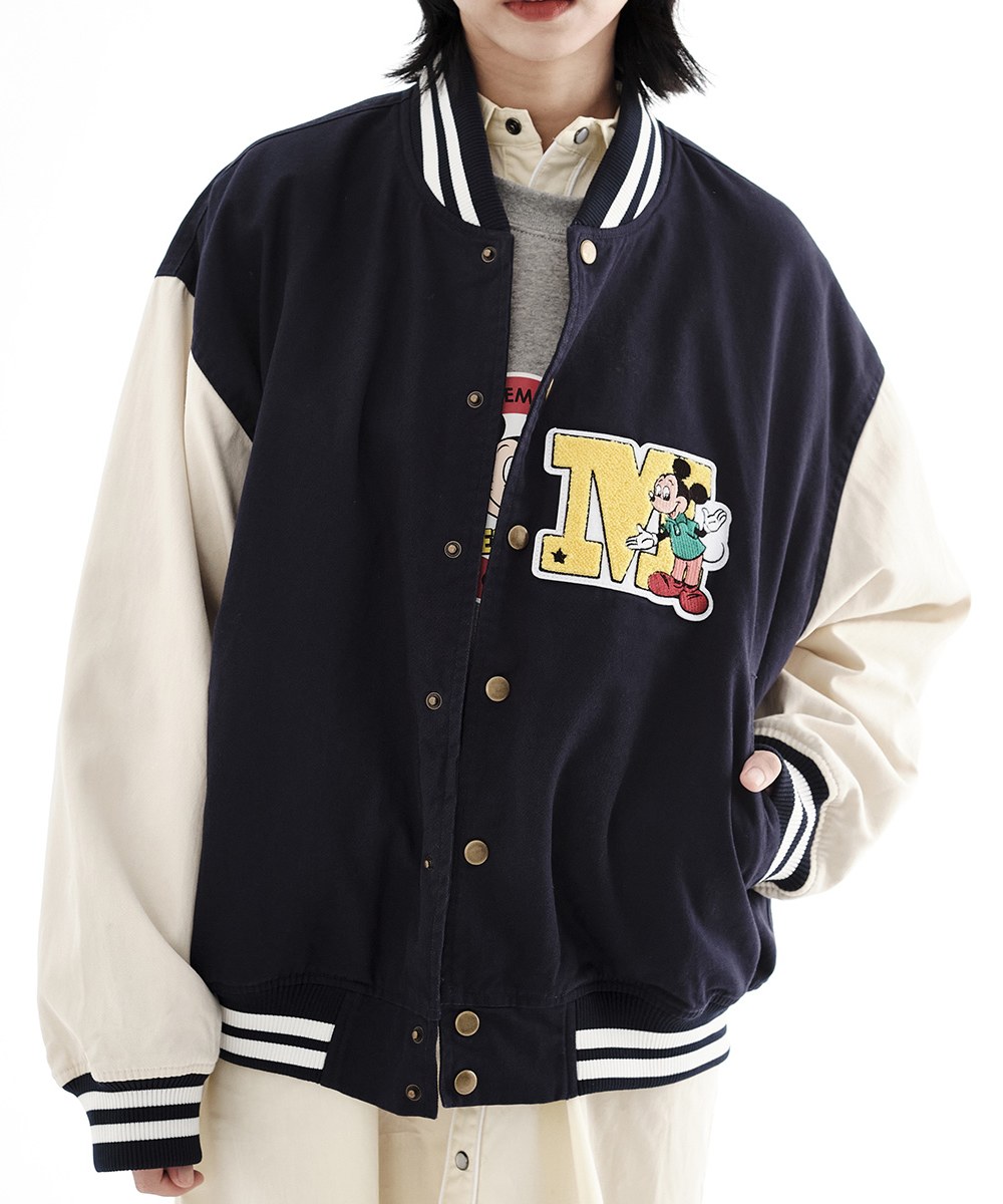 Mickey 拼接校隊外套