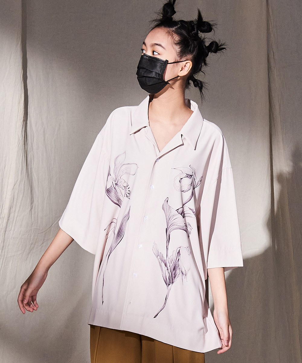 職人刺青風格印花襯衫