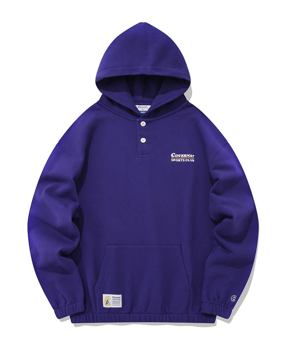 復古運動風帽TEE SPORTS CLUB BUTTON HOODIE