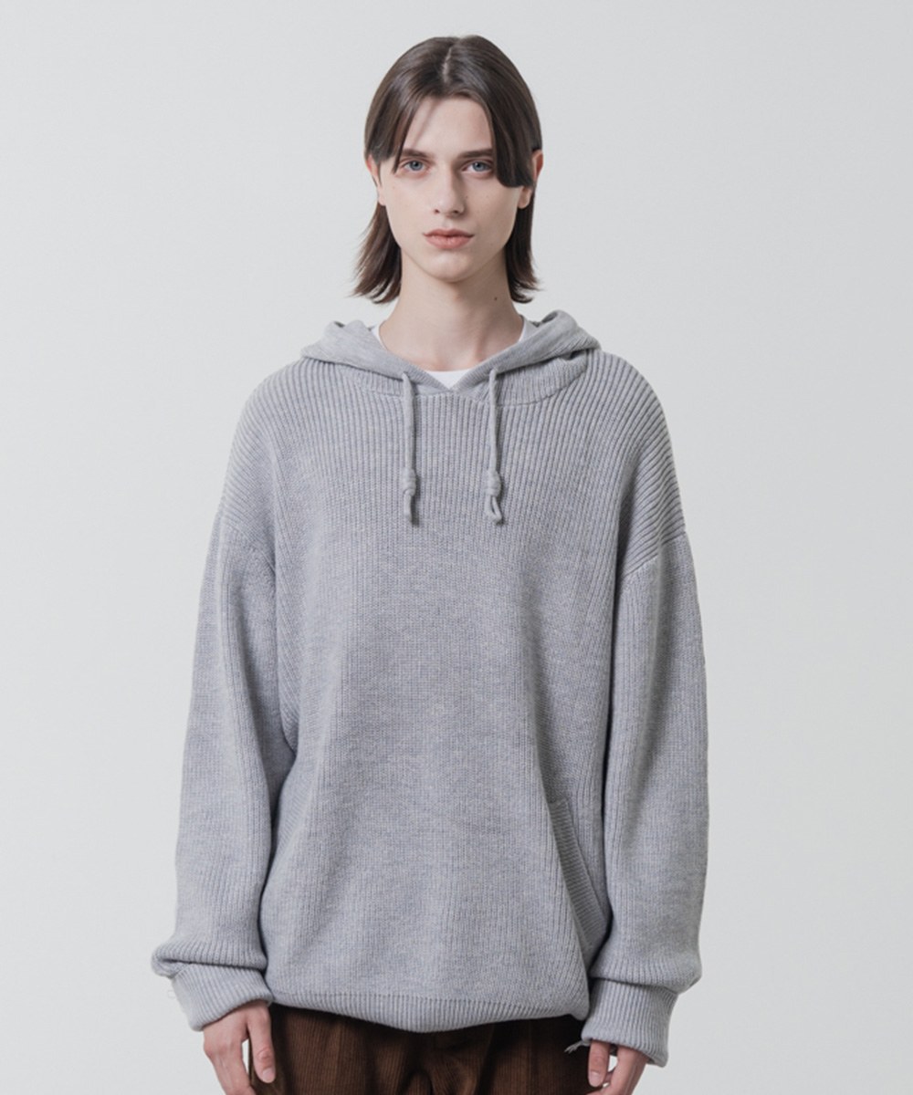 毛混紡針織帽TEE HEAVY WEIGHT WOOL KNIT HOODIE