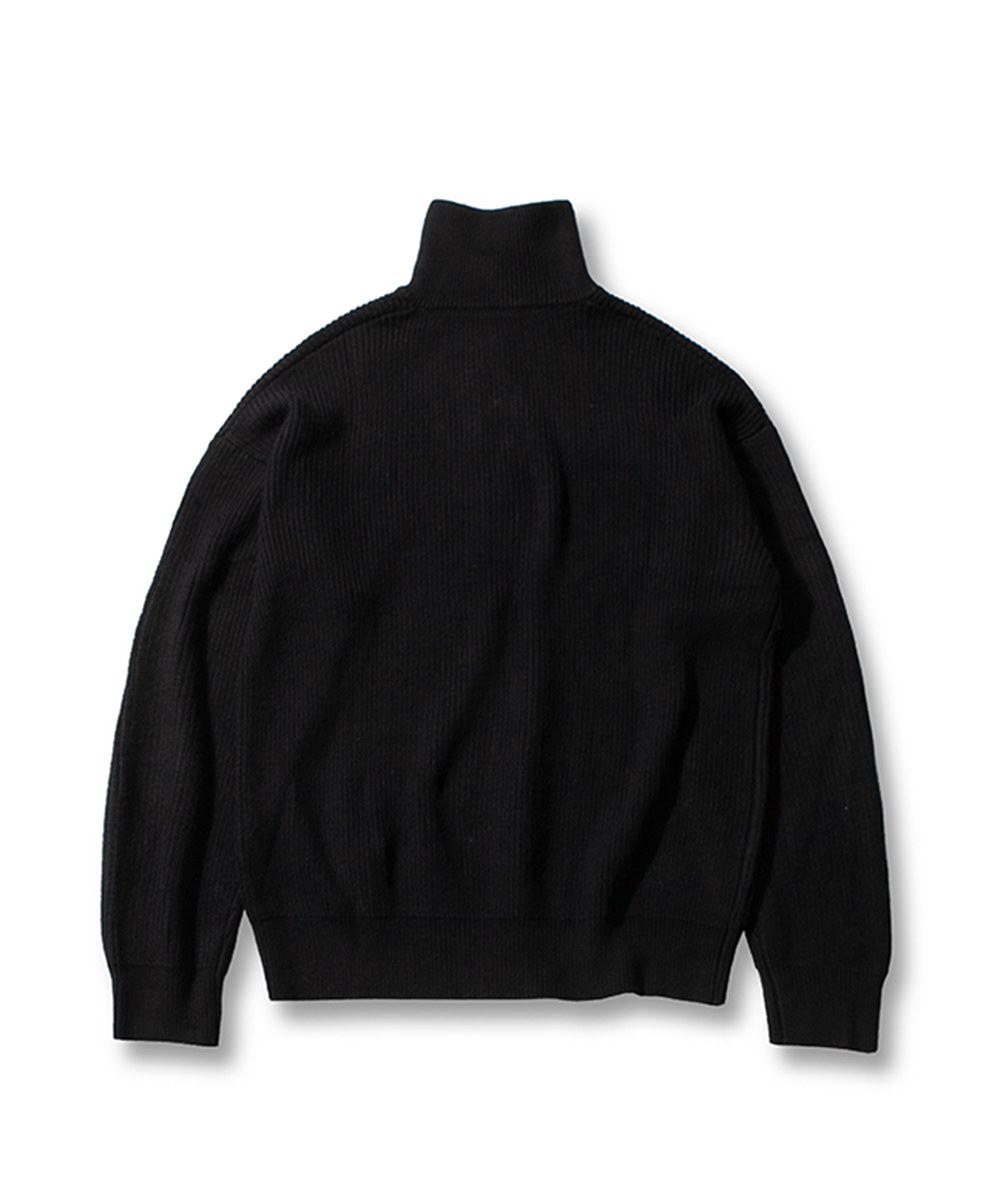 毛混紡針織套頭衫 HEAVY WEIGHT WOOL HALF ZIP-UP KNIT
