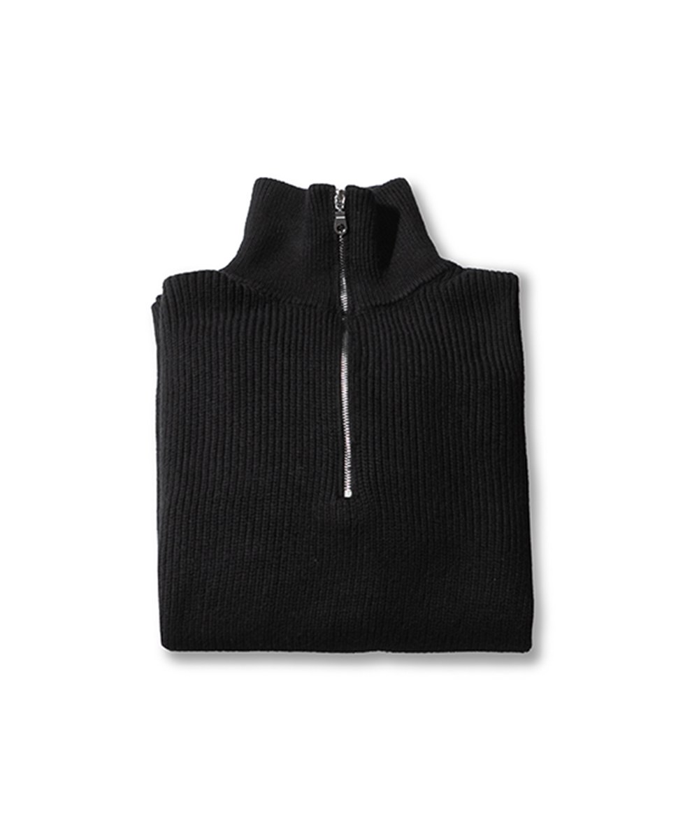 毛混紡針織套頭衫 HEAVY WEIGHT WOOL HALF ZIP-UP KNIT
