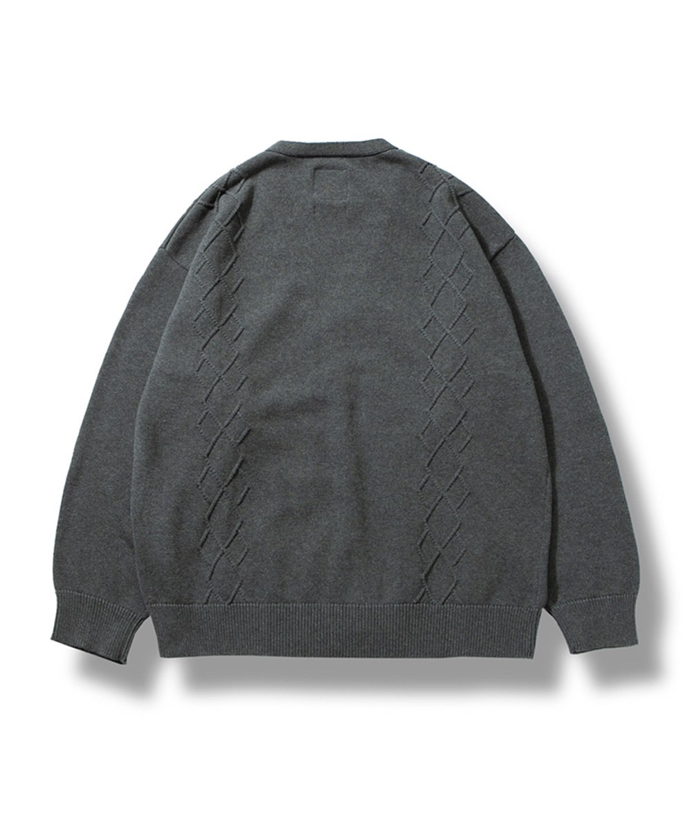 菱格麻花針織外套 ARGYLE CABLE KNIT CARDIGAN