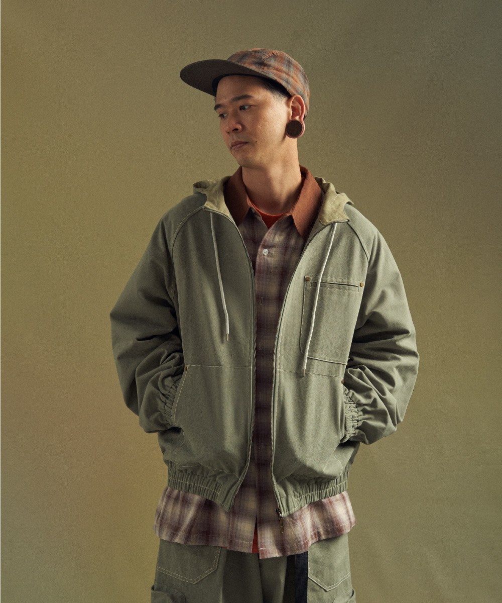 水洗連帽外套 Washed Canvas Hooded Jacket