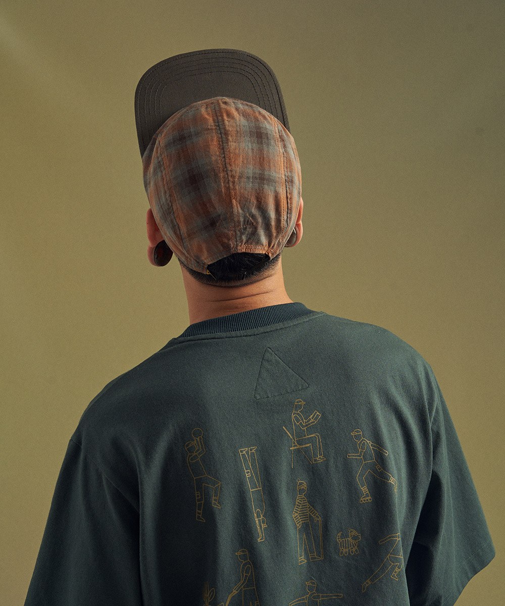 格紋便帽 5 Panel Plaid Cap