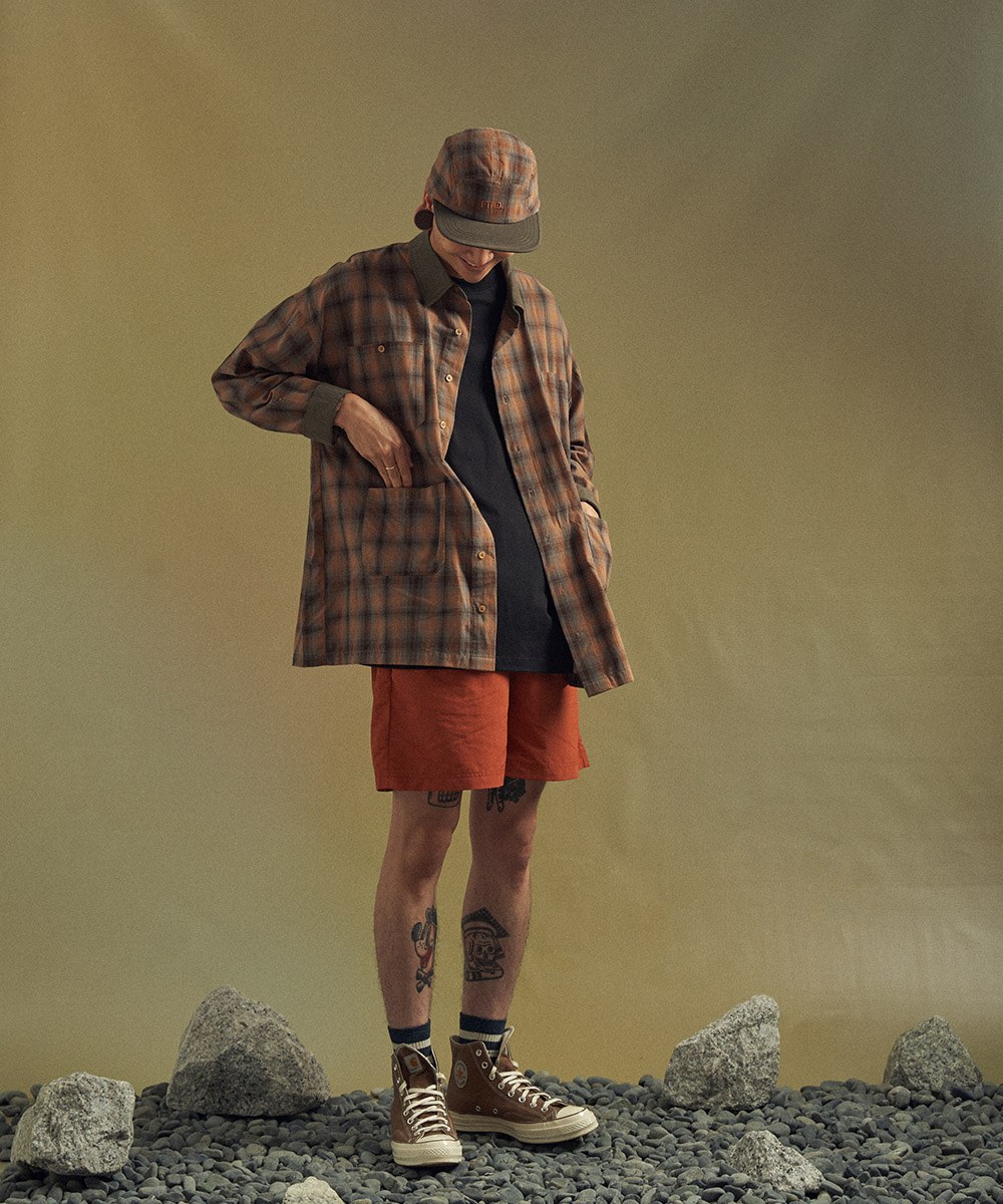 格紋便帽 5 Panel Plaid Cap