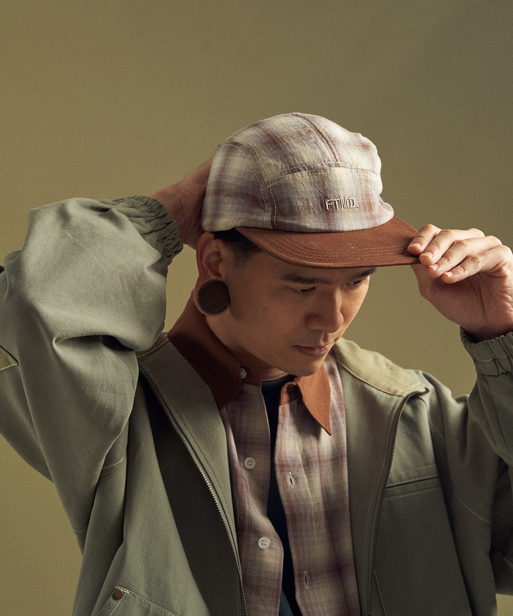 格紋便帽 5 Panel Plaid Cap