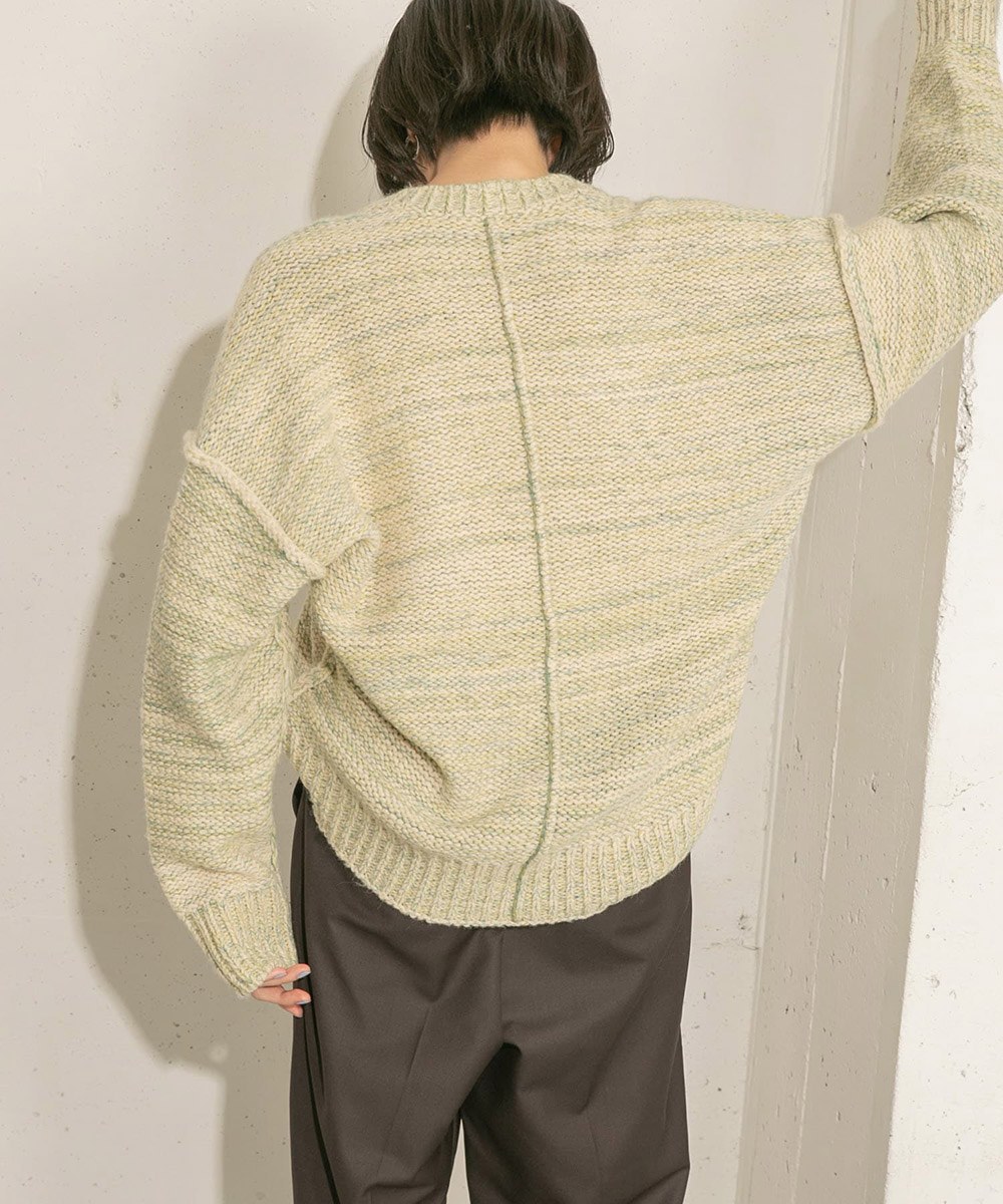彩色外接縫線混色針織衫
