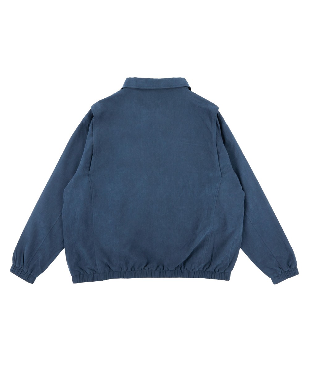 微落肩麂皮哈靈頓外套