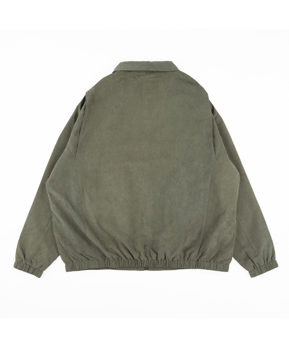 微落肩麂皮哈靈頓外套