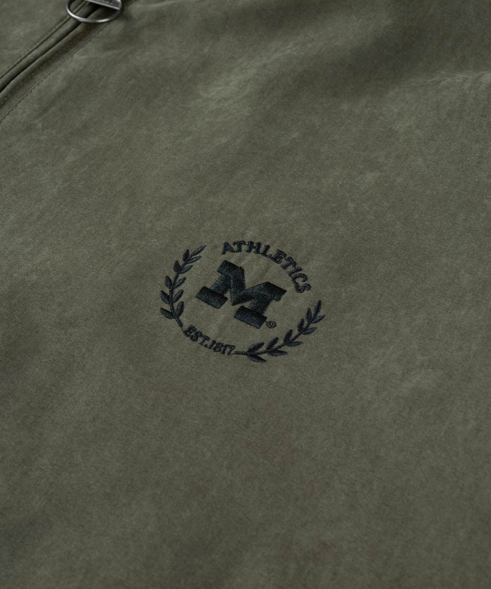 微落肩麂皮哈靈頓外套