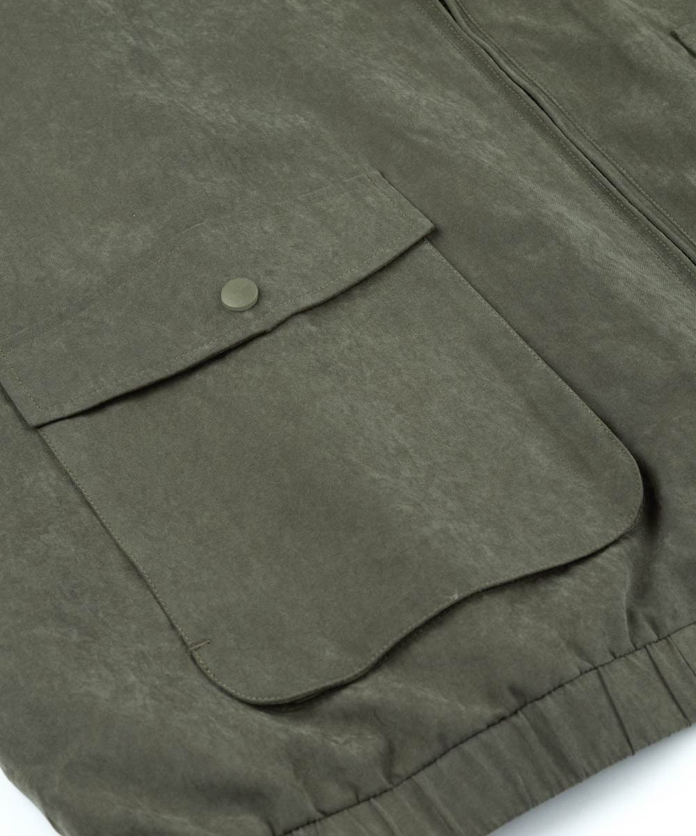 微落肩麂皮哈靈頓外套