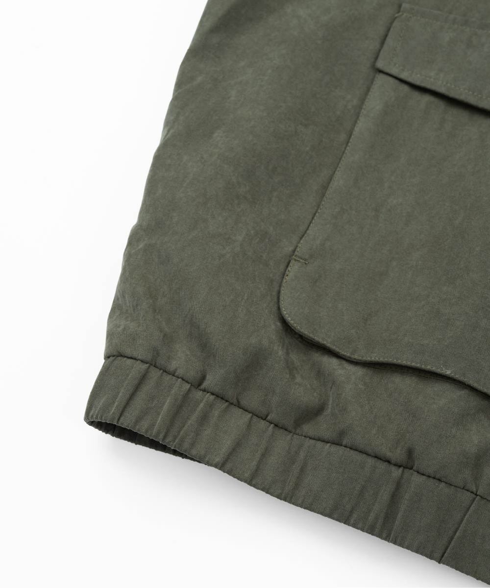 微落肩麂皮哈靈頓外套