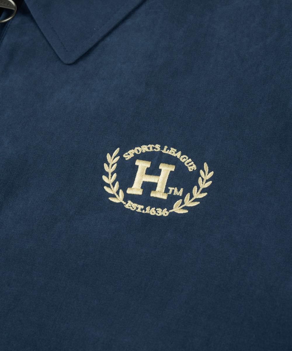 微落肩麂皮哈靈頓外套