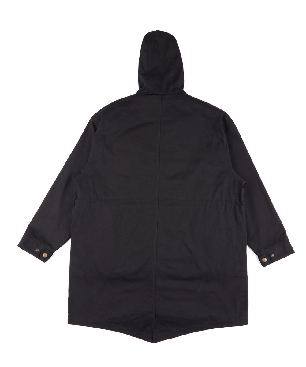 落肩兩穿式連帽大衣