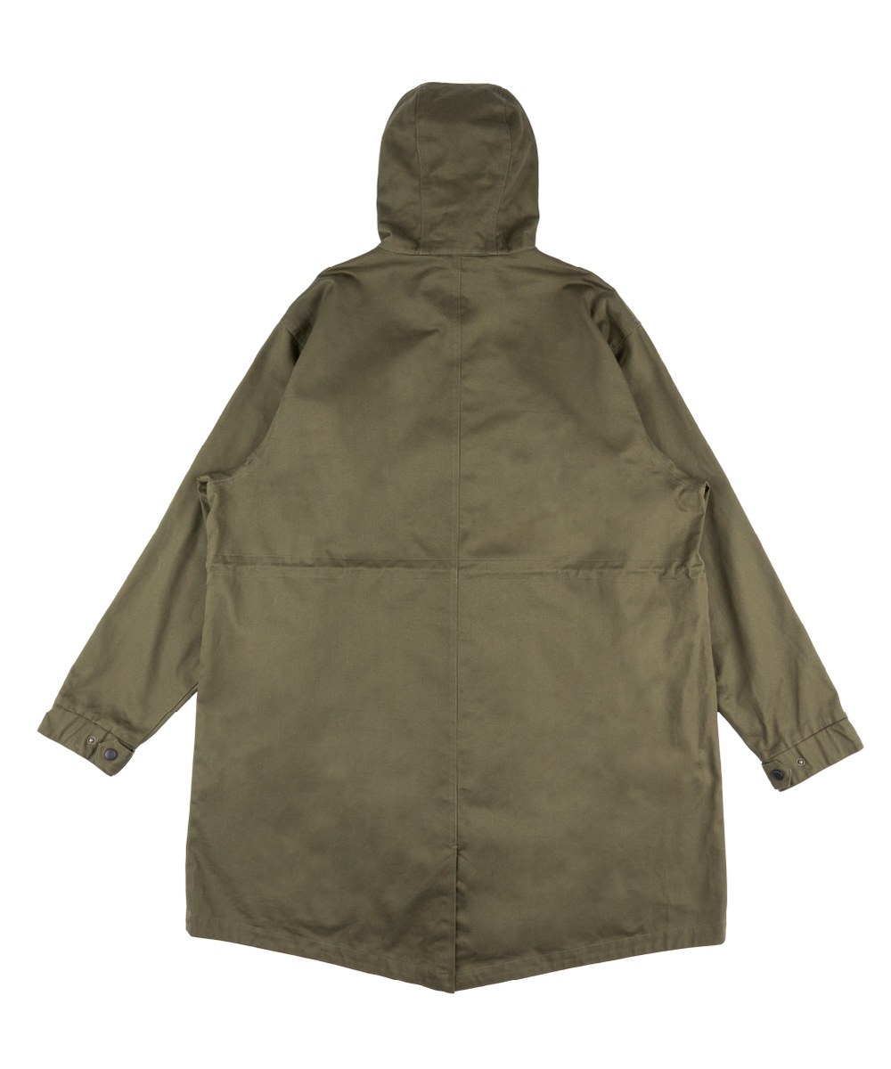 落肩兩穿式連帽大衣