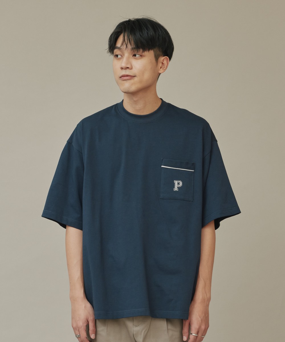 P-logo口袋寬鬆短袖TEE