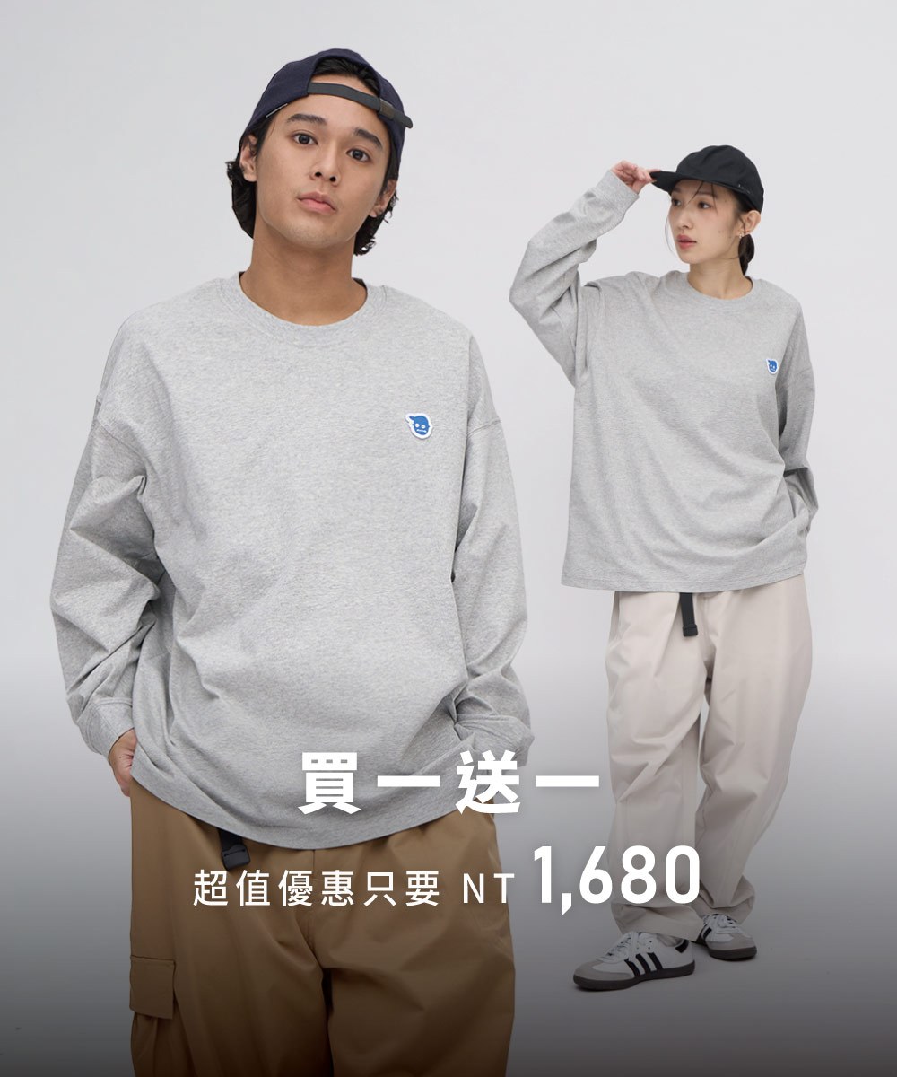 小P社長logo多色長袖鬆身TEE