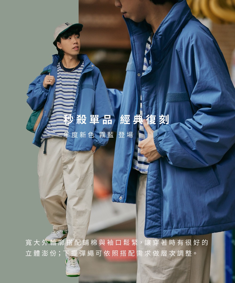 防潑水立領連帽鋪棉外套
