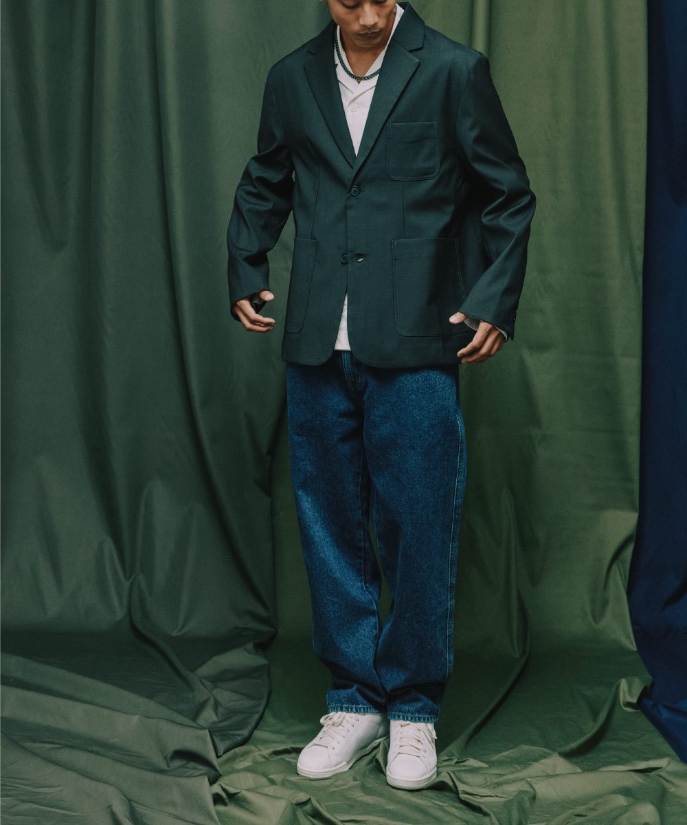 修身直筒牛仔褲