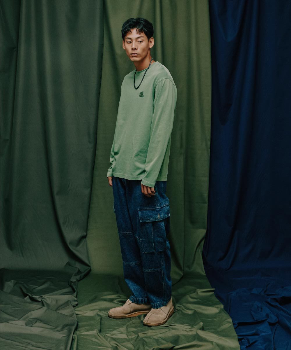 丹寧繭型口袋長褲