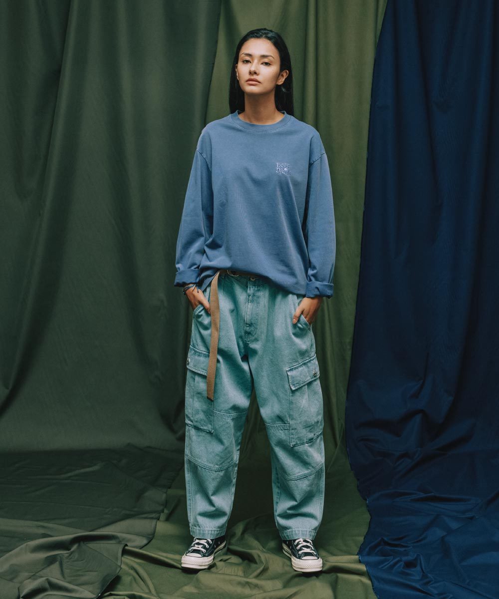 丹寧繭型口袋長褲