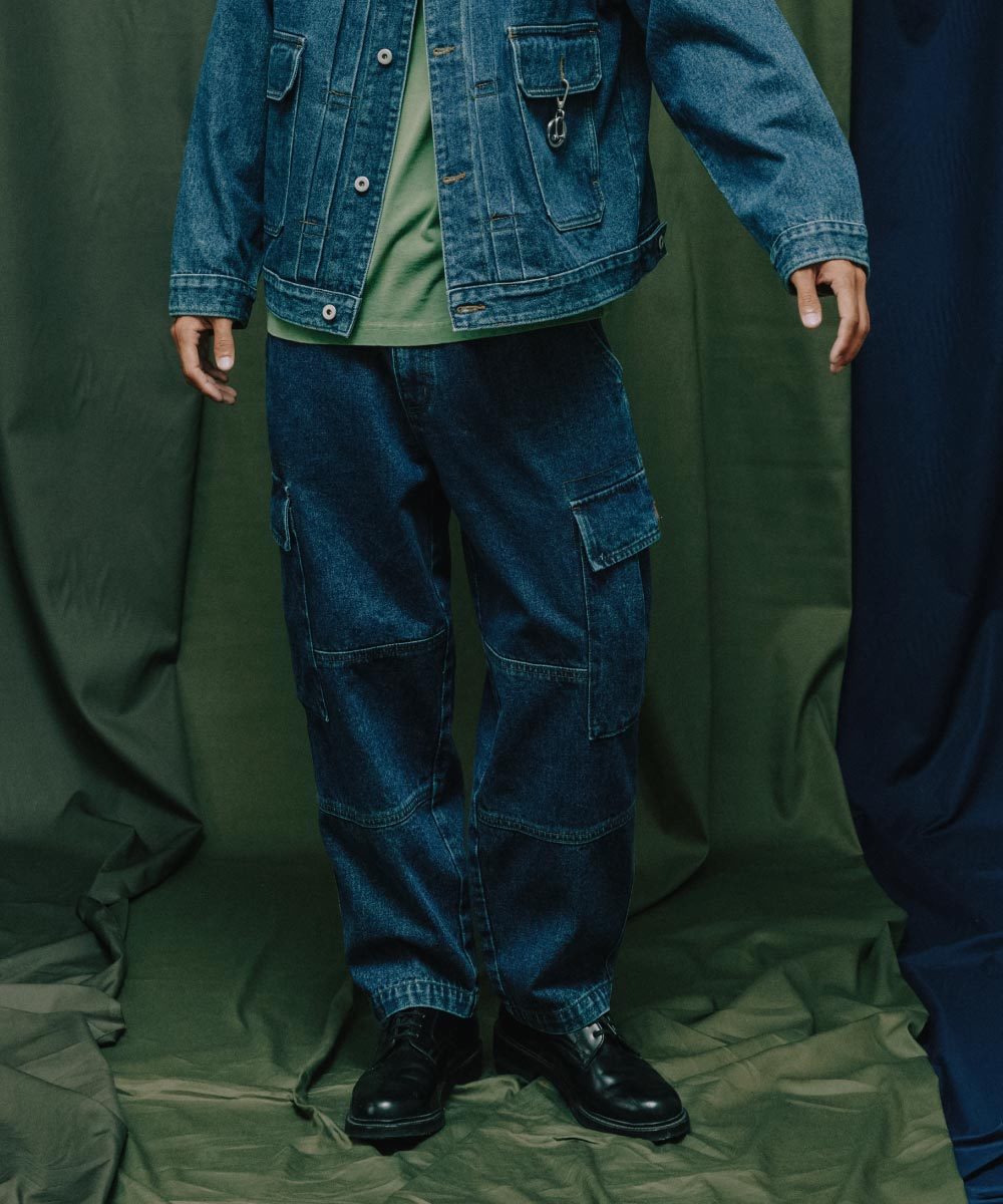 丹寧繭型口袋長褲