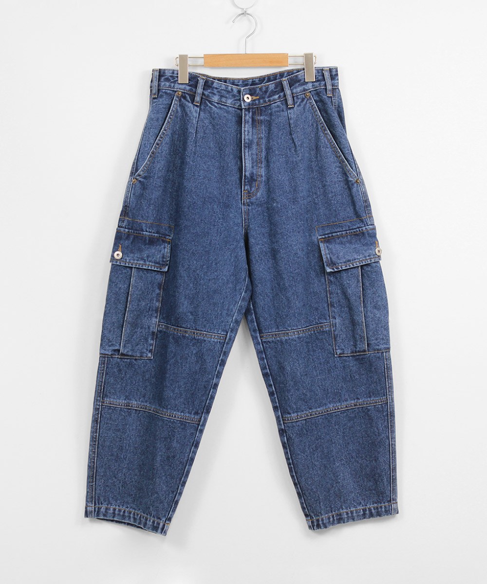 丹寧繭型口袋長褲