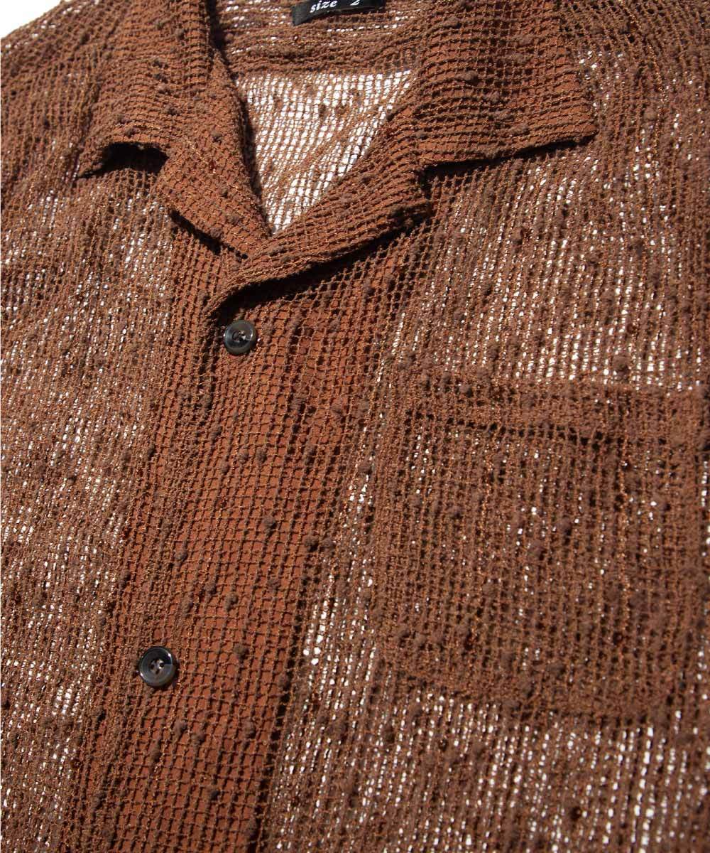 蕾絲短袖襯衫 pilling lace shirt