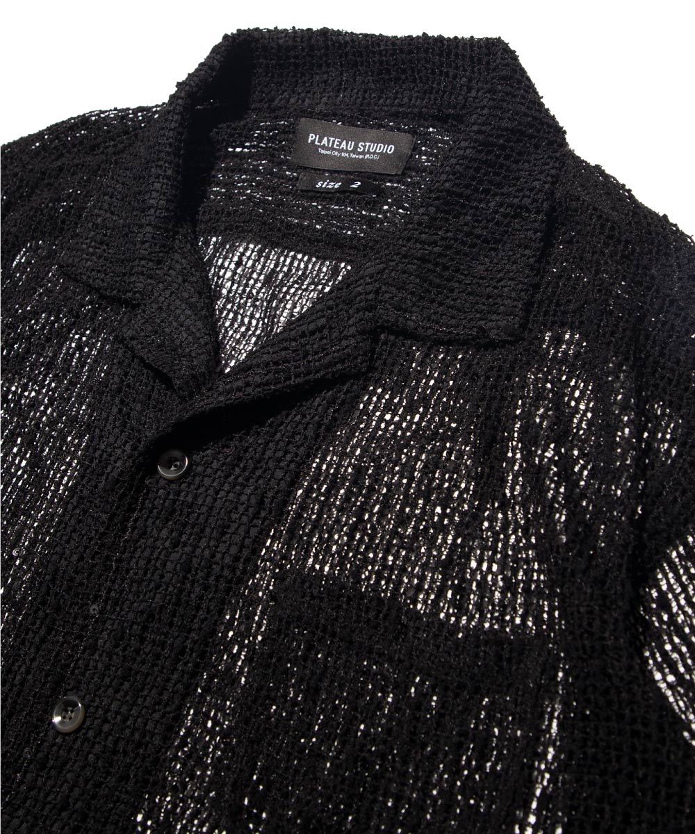 蕾絲短袖襯衫 pilling lace shirt
