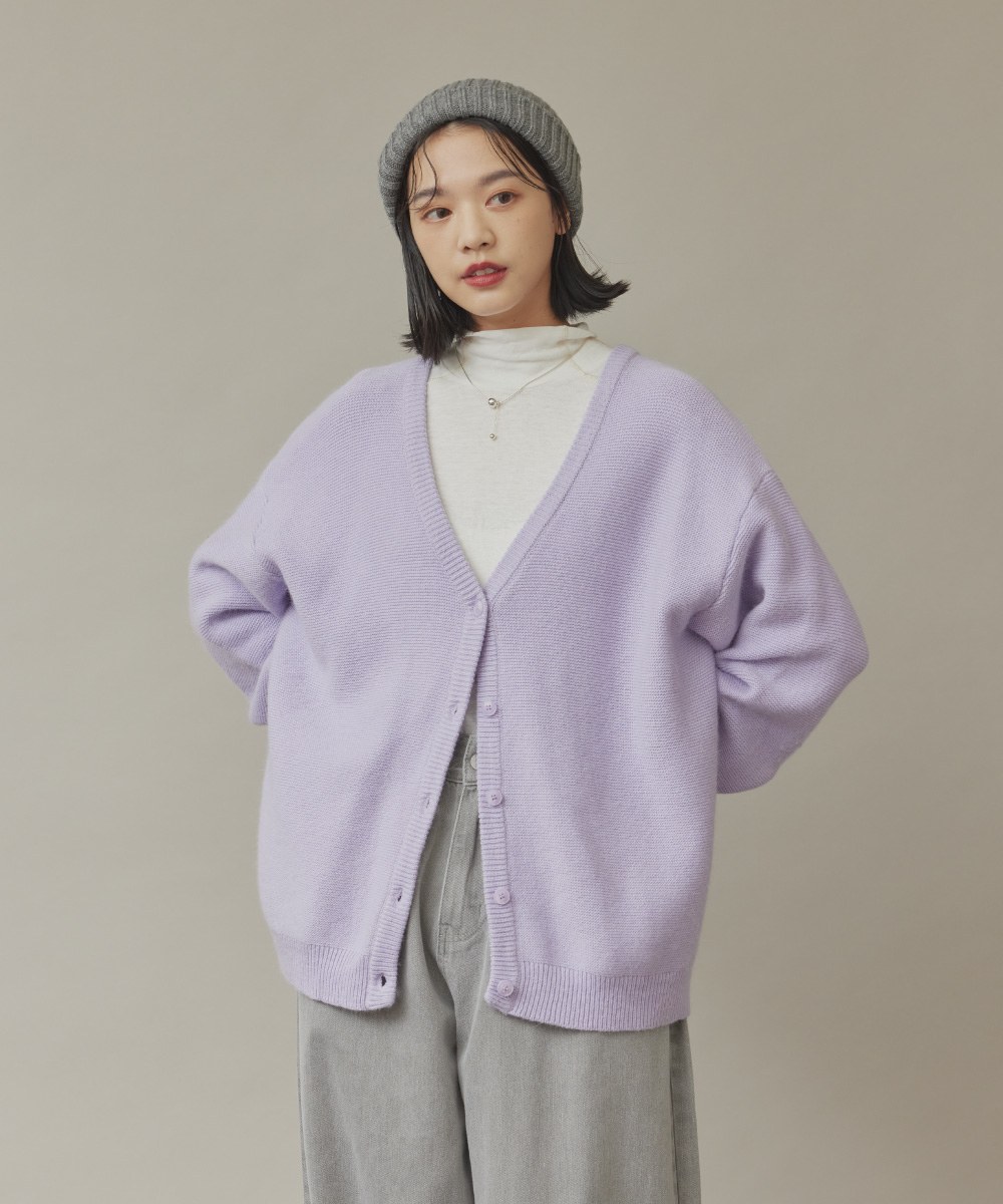 兔絨針織開襟外套