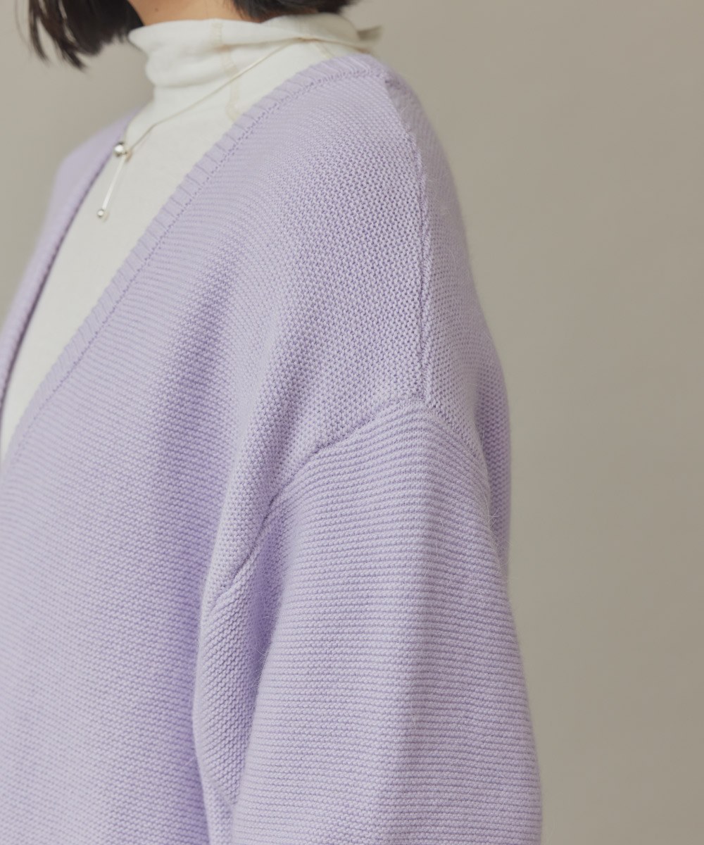 兔絨針織開襟外套