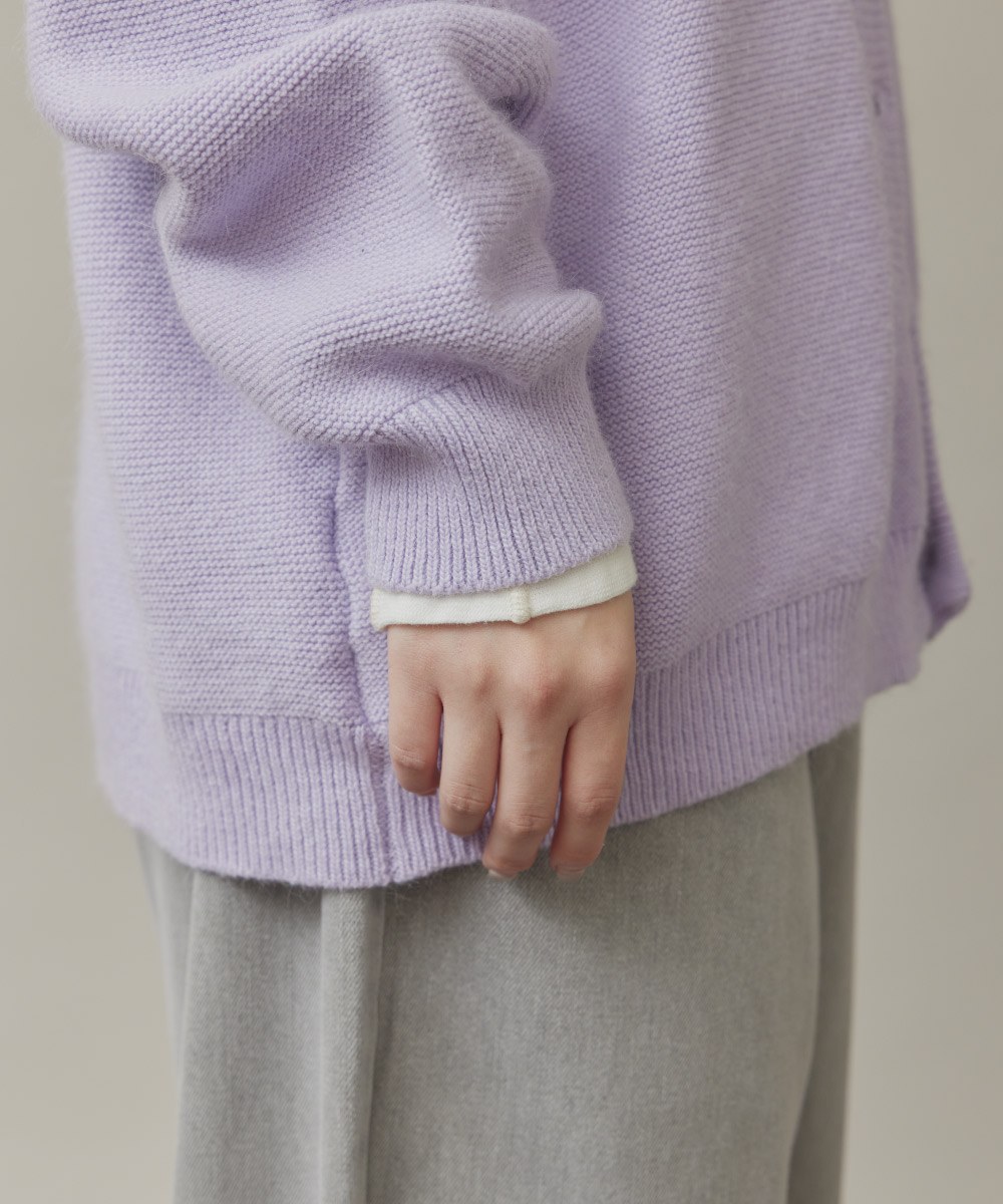 兔絨針織開襟外套