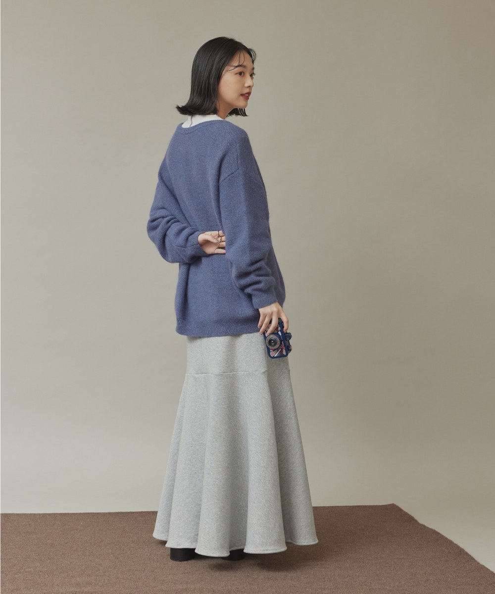 兔絨針織開襟外套