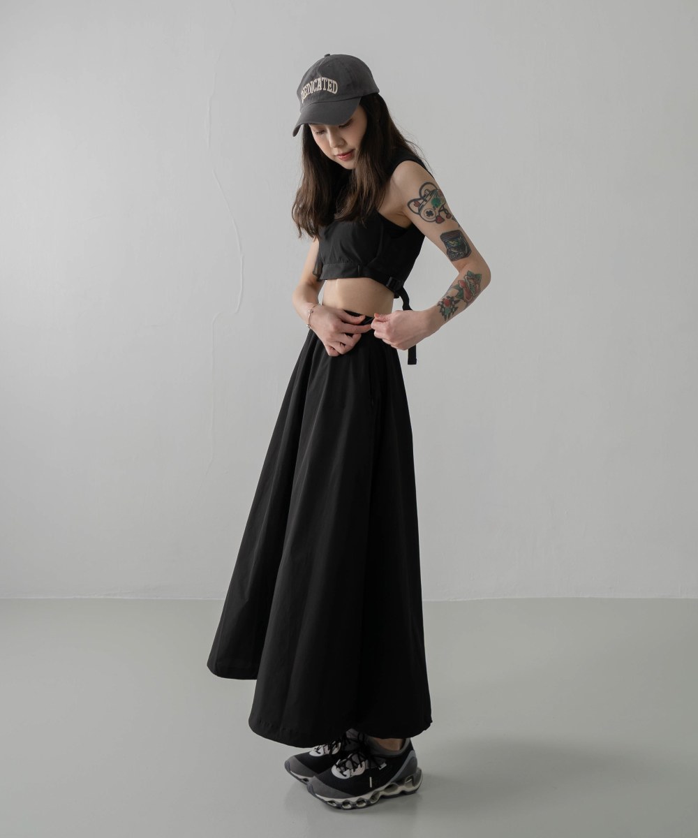 抽繩長裙 Sporty Nylon Full Skirts