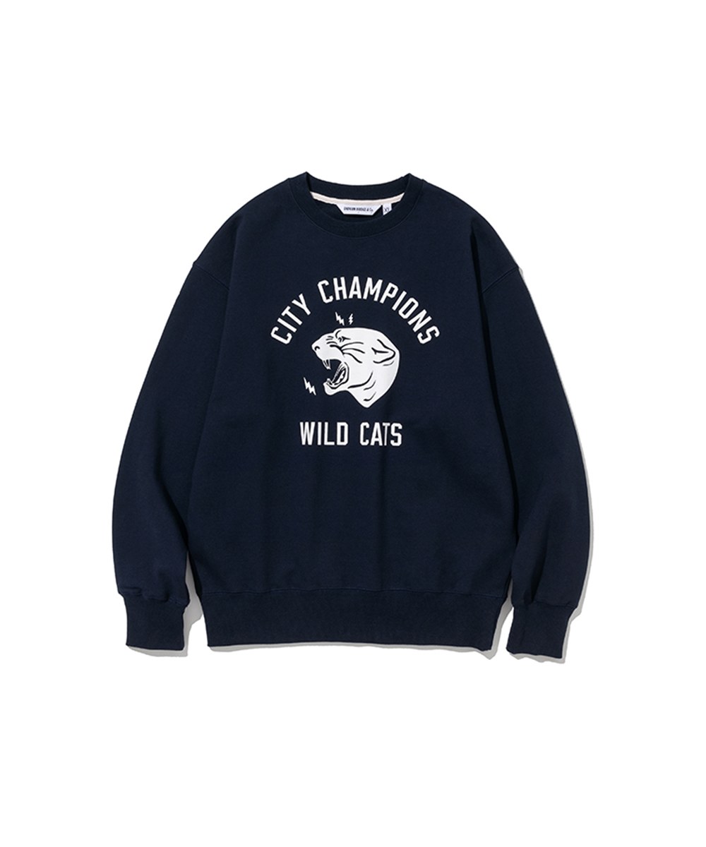 野貓印花長袖大學Tee 22fw wild cats sweatshirts