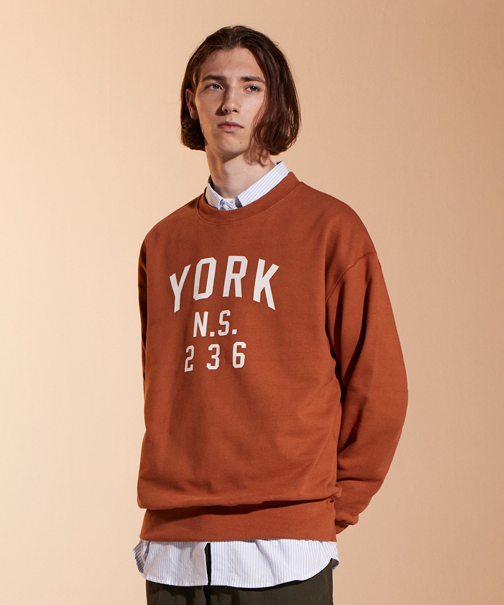 復古印花長袖大學Tee 22fw ns york sweatshirts